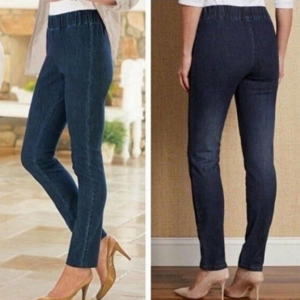 NWT Soft Surroundings Metro Leggings Triple Jeans Pull On S